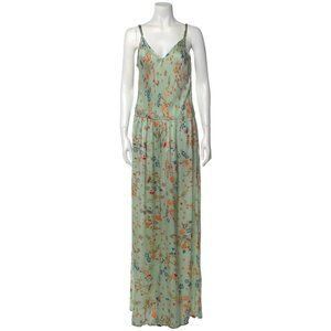 Mes Demoiselles 100% Silk Mint Floral Lightweight Designer Strappy Jumpsuit 6